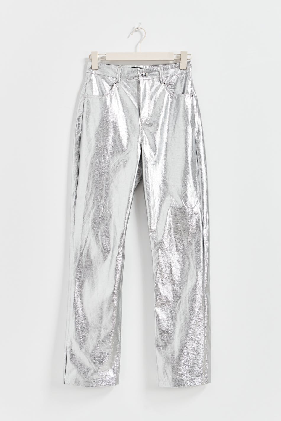 Silver pu trousers