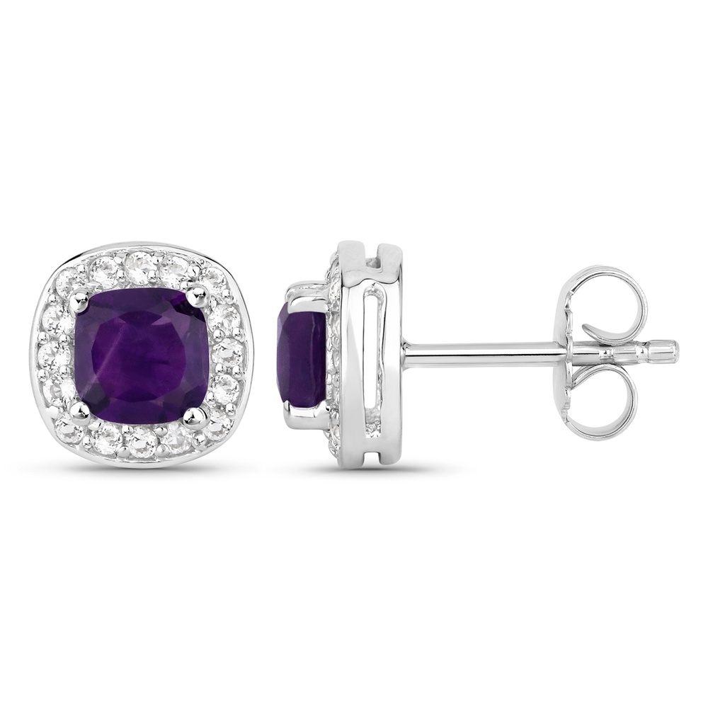 Rafaela Donata Boucles doreilles Argent sterling Améthyste en Argent Bijoux