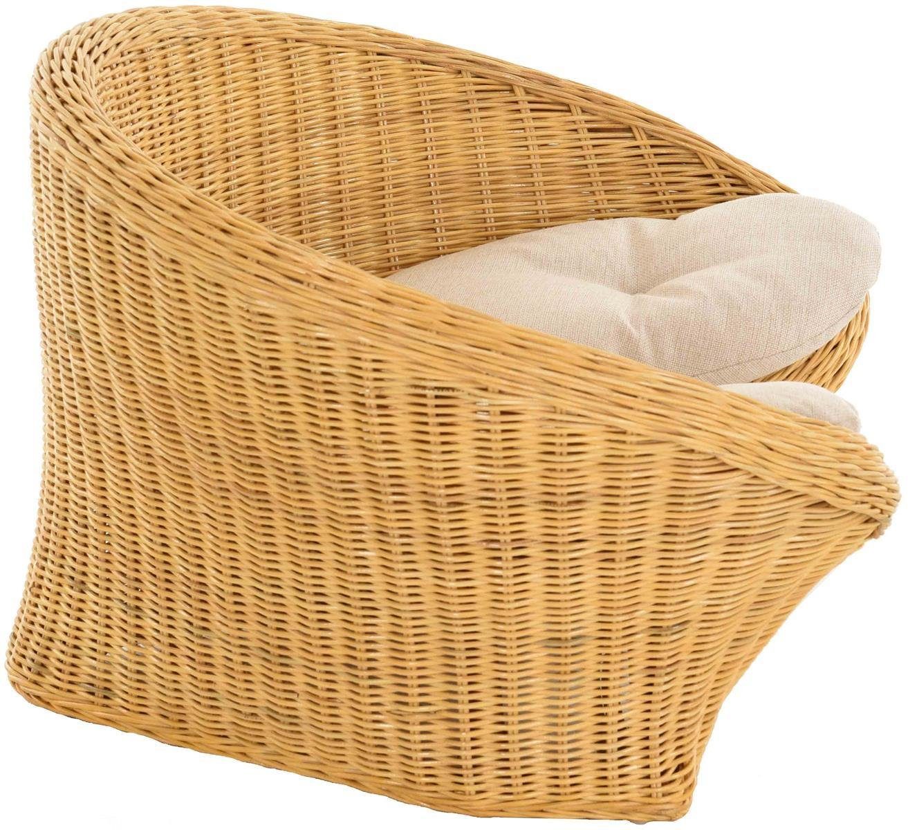 Krines Home Sessel Lotus Stuhl Meditationssessel Rattan Yoga Sitz Meditation Rattansessel, mit Kissen