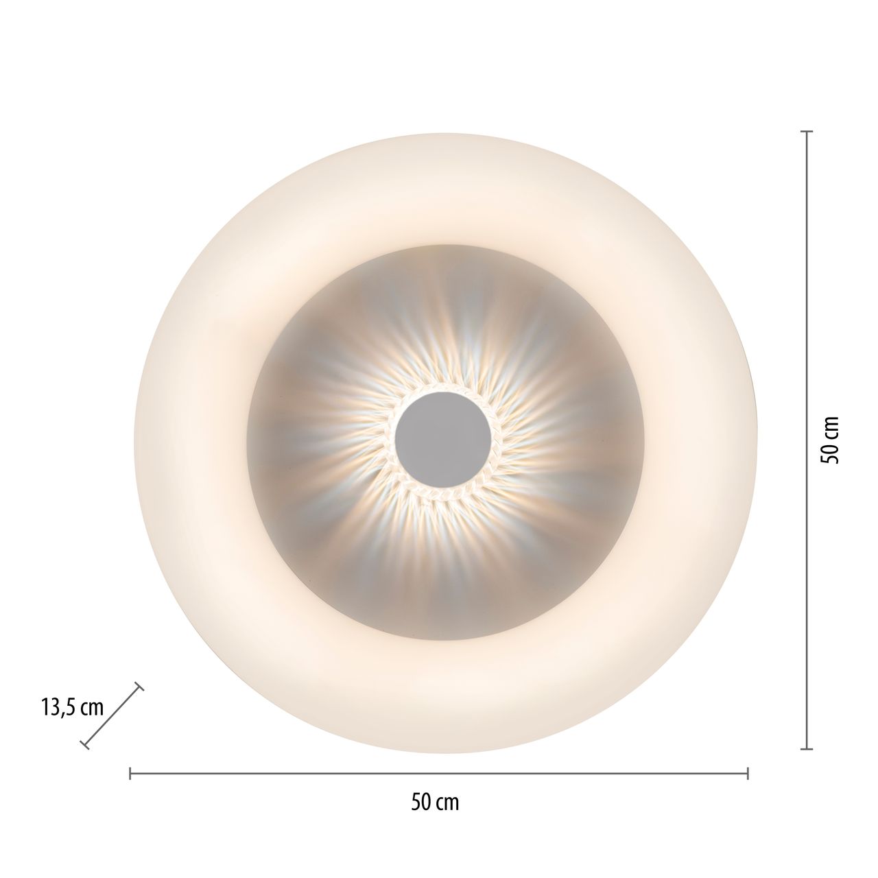 JUST LIGHT LeuchtenDirekt LED Deckenleuchte VERTIGO, CCT, dimmbar, Fernbedienung, Ø50 cm, IP20