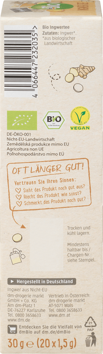 Kräutertee Ingwer (20 Beutel), 30 g