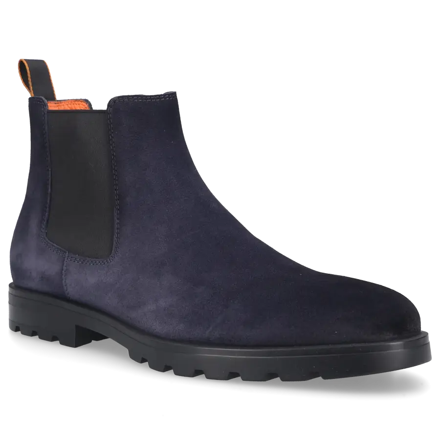 Santoni - Chelsea Boots 18588 Veloursleder - blau