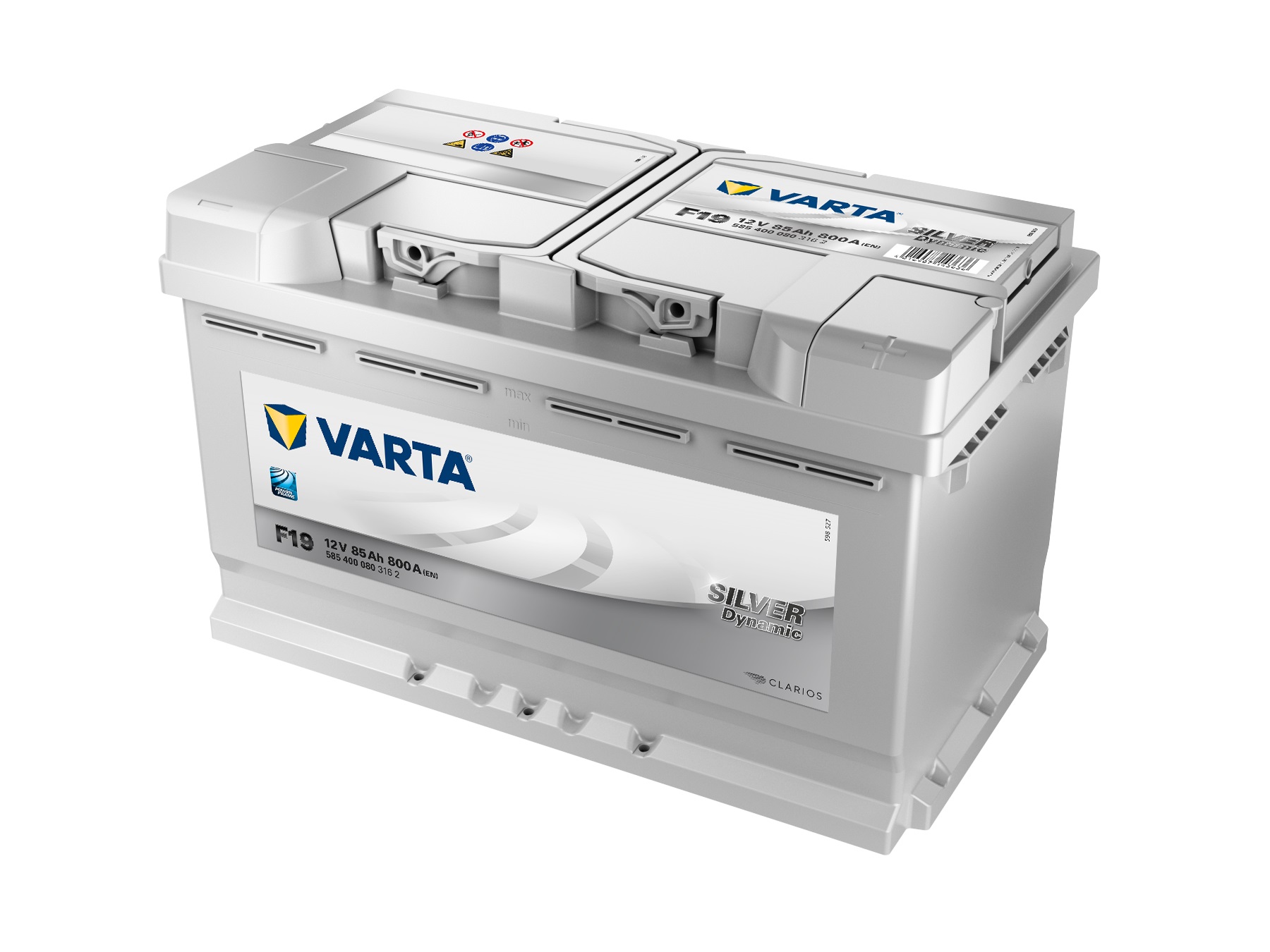 VARTA Silver Dynamic Autobatterie F19, 585 400 080, 85 Ah, 800 A - ATU