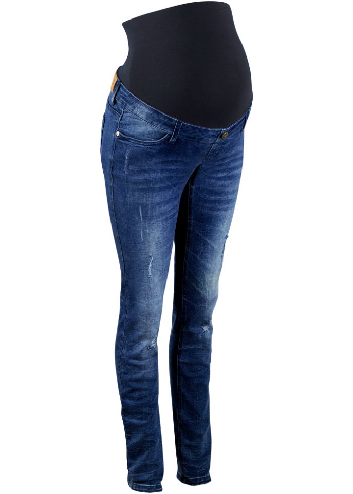 Umstandsjeans im Destroyed-Look Skinny