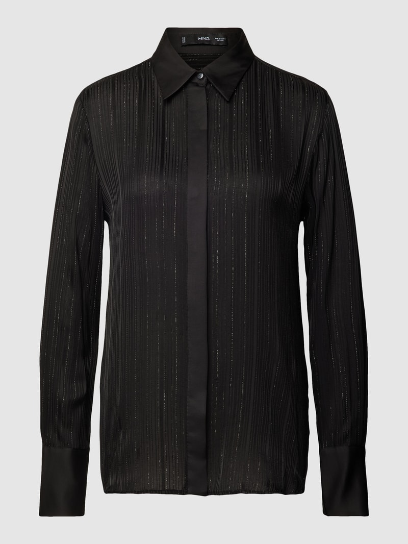 Bluse mit Umlegekragen Modell 'BARTHES' in black