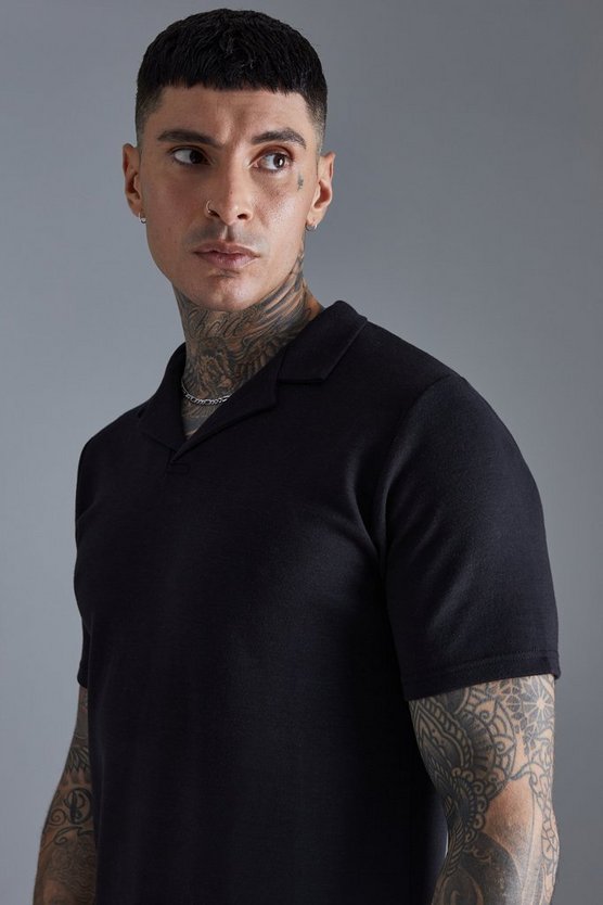 Tall Slim-Fit Poloshirt aus Interlock-Jersey