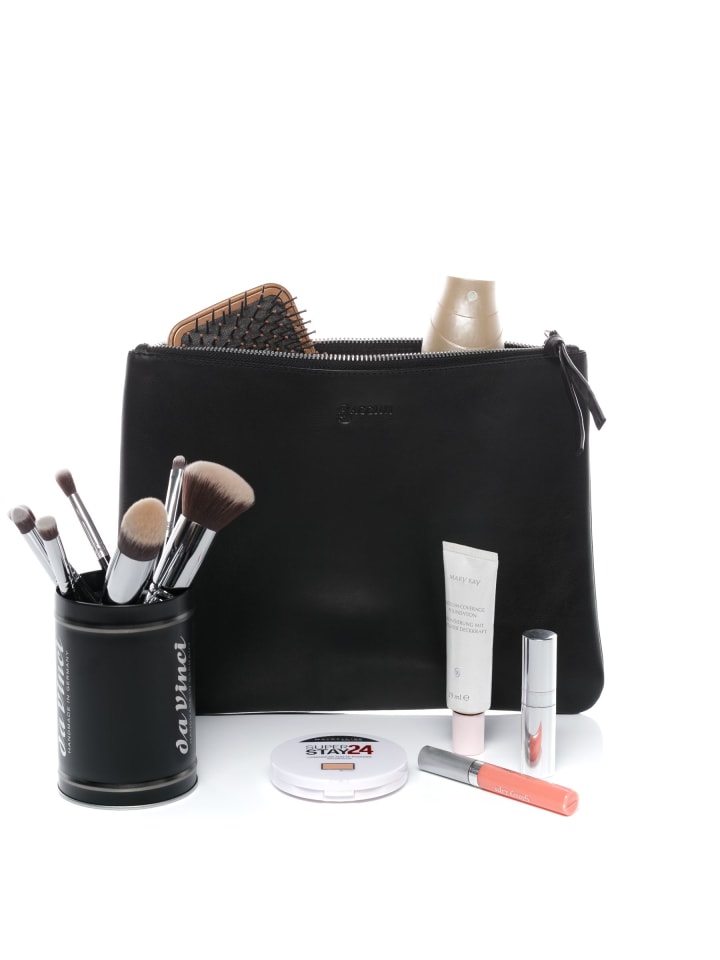 BACCINI Leder-Kosmetiktäschchen echt Leder Kosmetiktasche groß | Ledertasche 30_cm MEL in schwarz günstig kaufen onesize