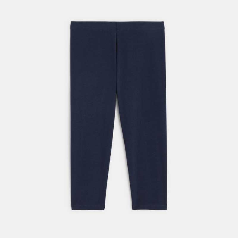 Legging court en jersey bleu fille