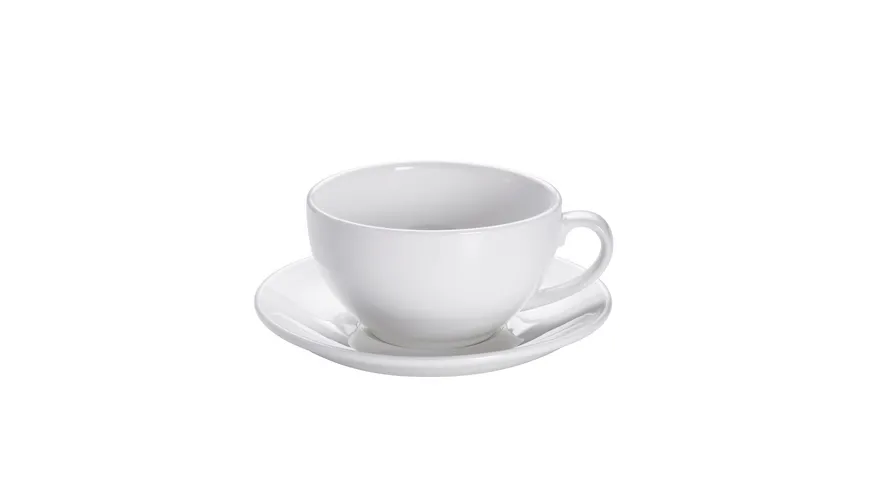 MAXWELL & WILLIAMS Round Cappuccinotasse mit Untertasse 310ml, Porzellan Weiß