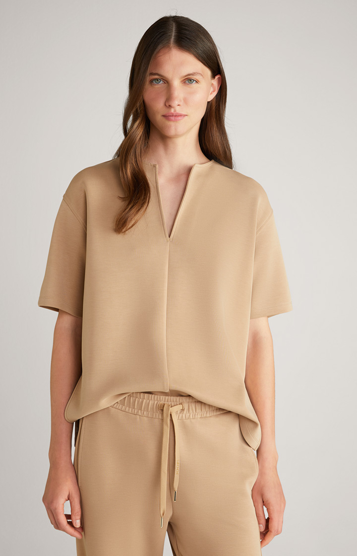 Soft Scuba-Sweat-Shirt in Beige
