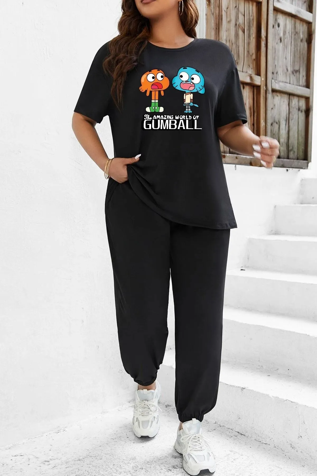 uyguntarz  Zweiteiliges Unisex-Trainingsanzugset mit Gumball-Aufdruck