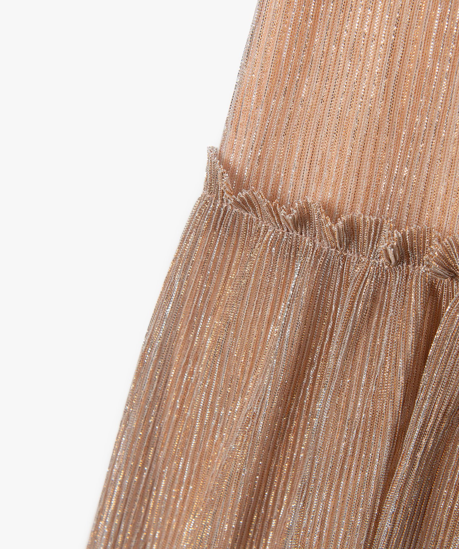 Robe fille scintillante avec volant dans le bas ecru | GEMO