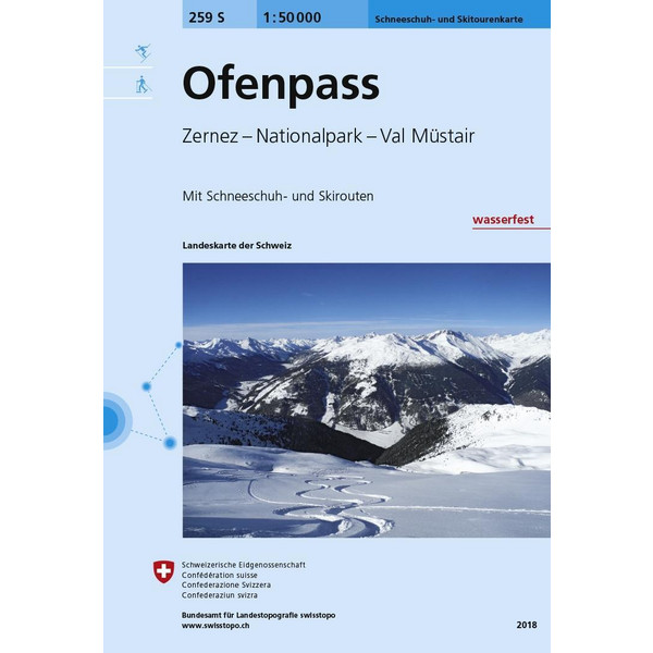 Swisstopo 1 : 50 000 Ofenpass Ski - Wanderkarte