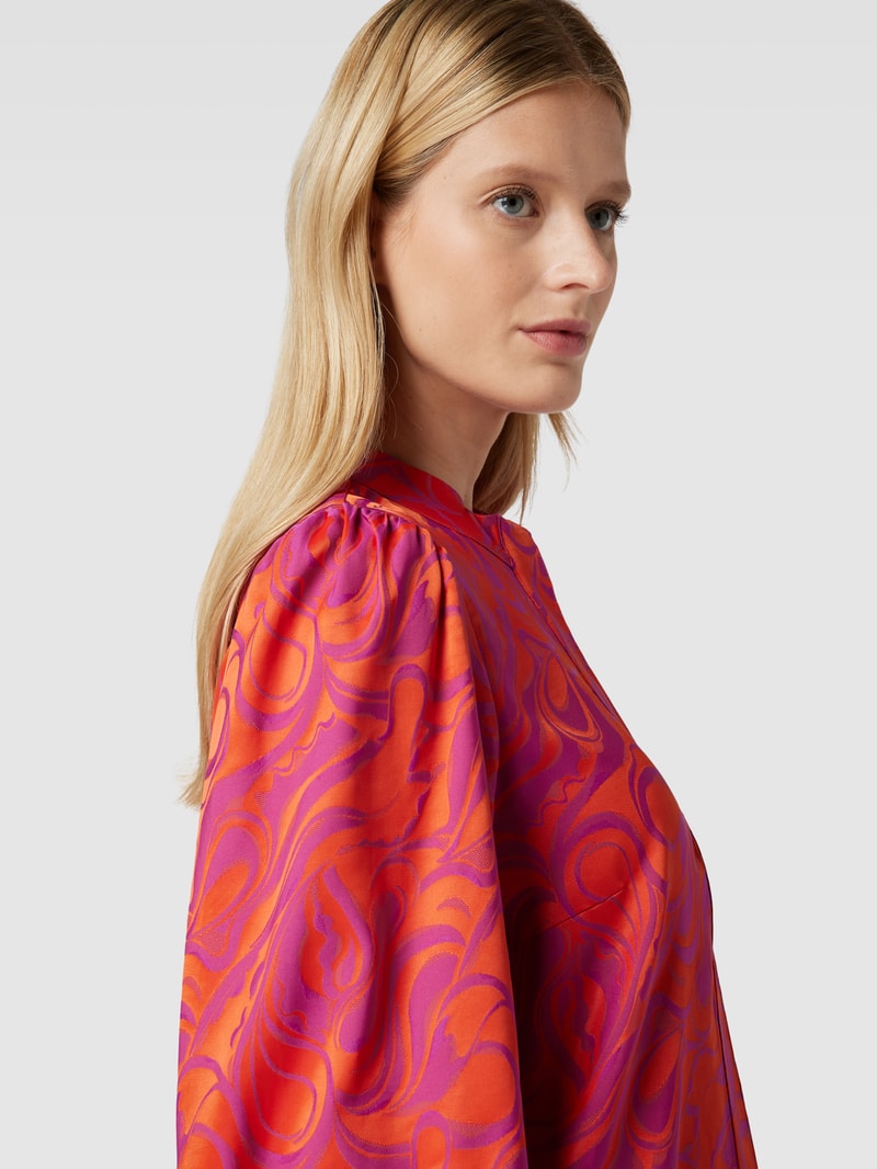 Bluse mit Allover-Muster Modell 'TINTA' in orange