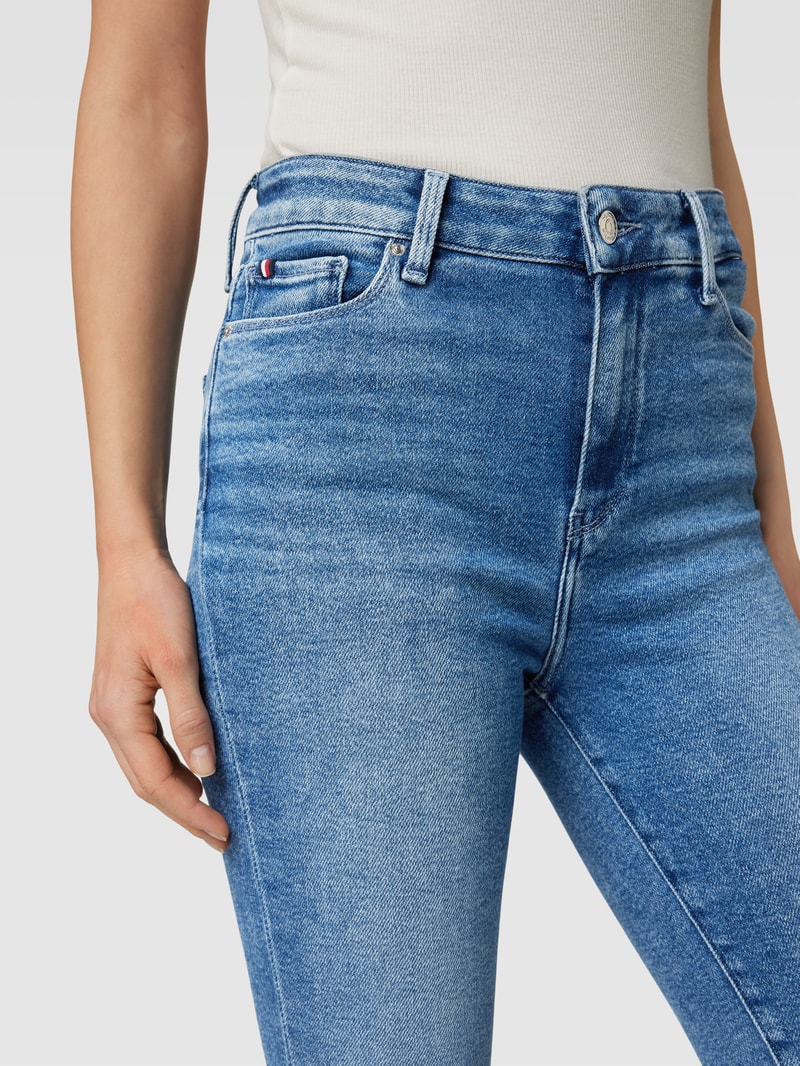 Jeans mit Label-Details Modell 'Harlem' in jeans