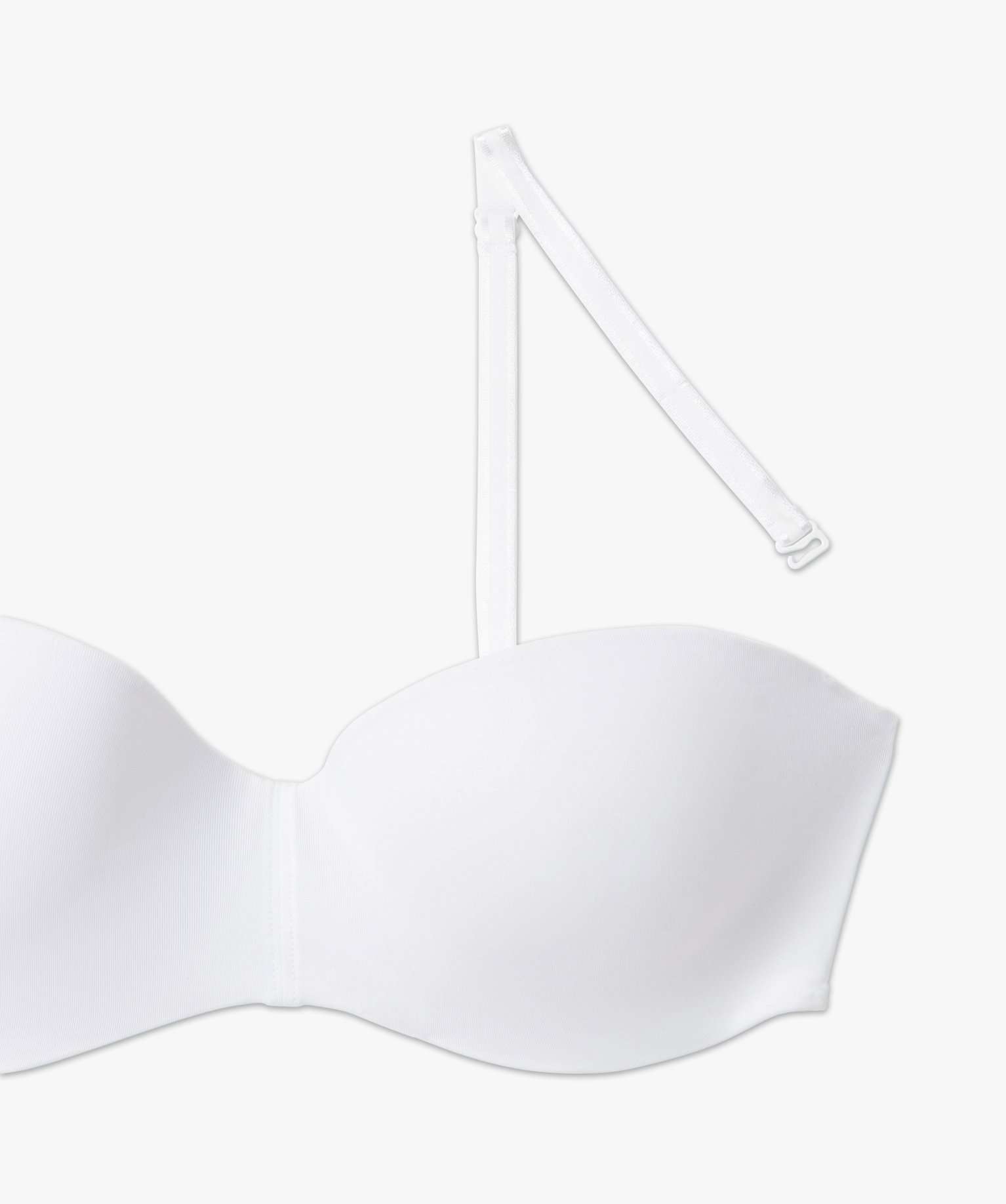 Soutien-gorge bandeau en microfibre avec bretelles muti-pos... blanc | GEMO