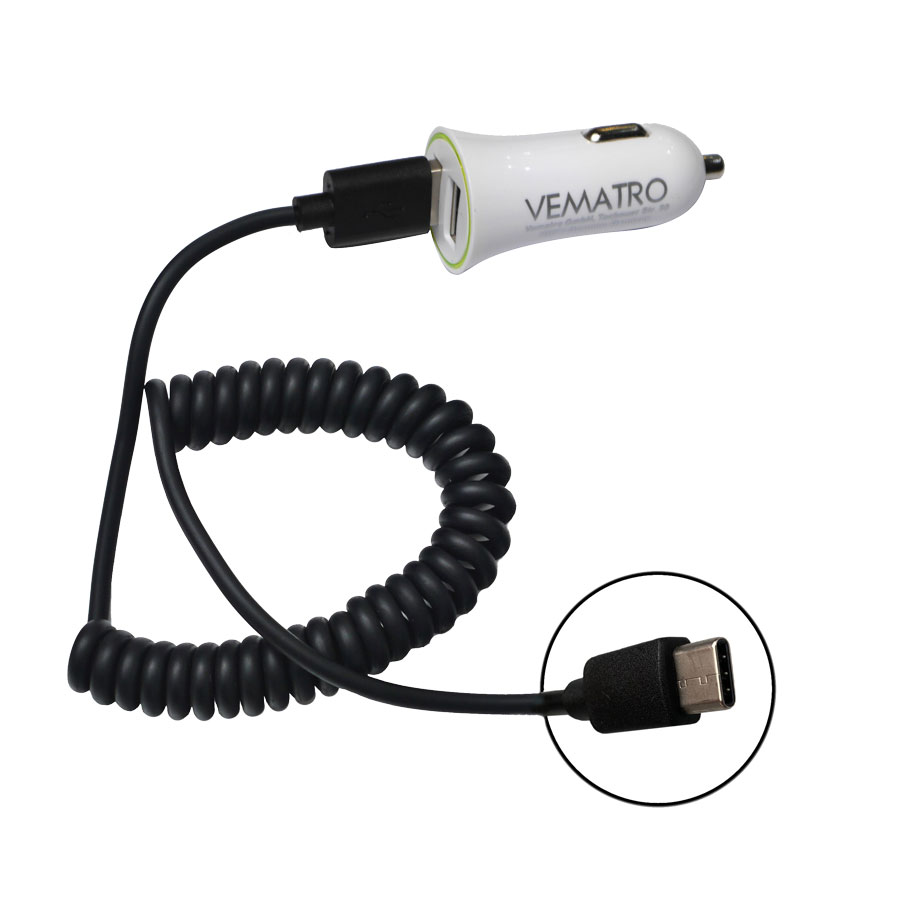 Vematro Handy Kfz-Ladekabel 2,4 A mit Typ C USB Anschlusskabel, 1 Stück - ATU