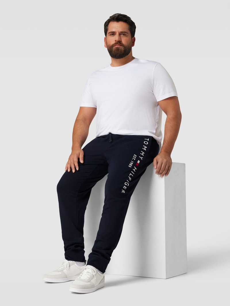PLUS SIZE Sweatpants mit Label-Stitching in marineblau