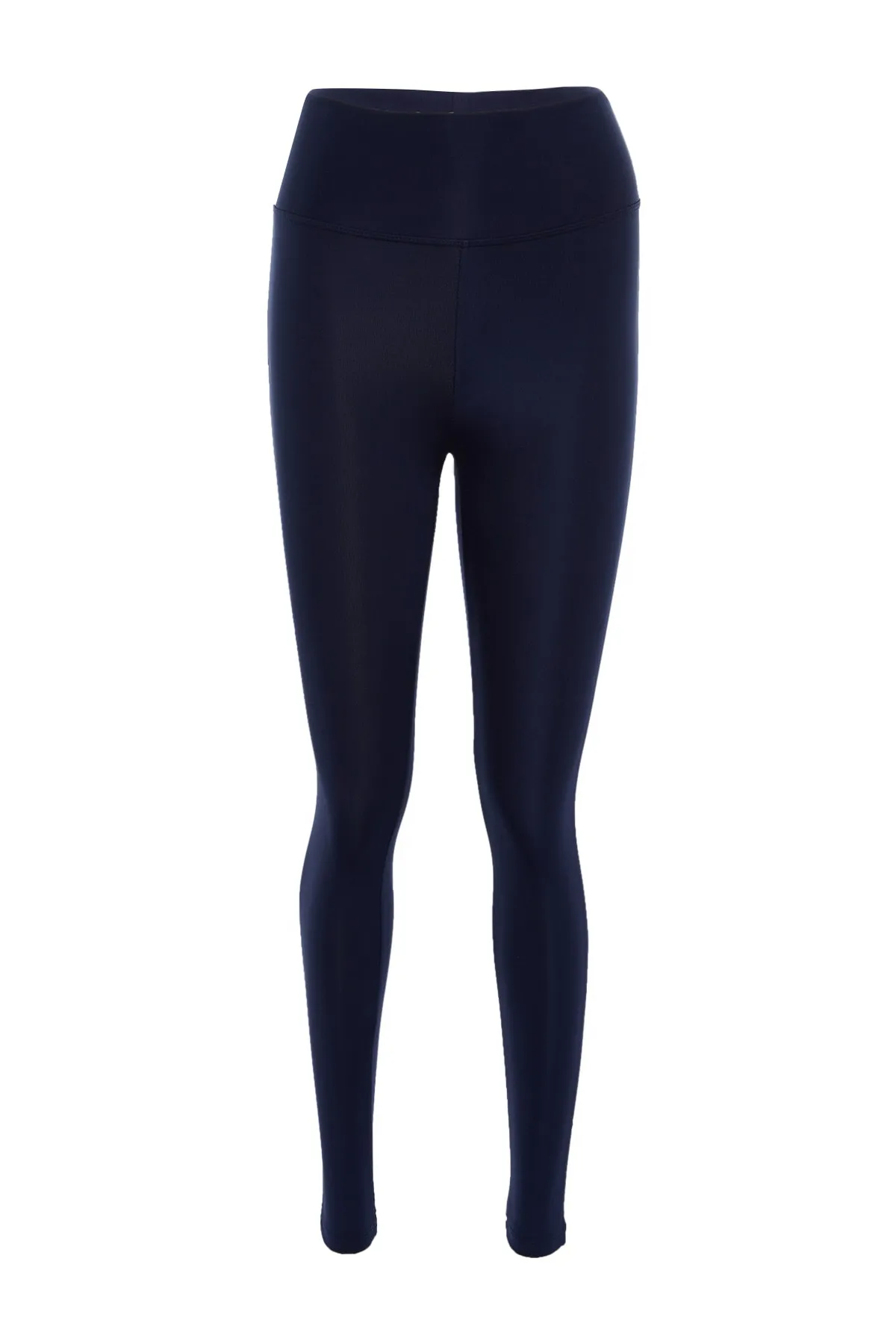 Trendyol Collection  Marineblaue gestrickte Sportstrumpfhose mit breiter Taille und extra Erholung in voller Länge TWOAW21TA0029