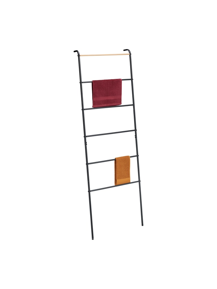relaxdays Handtuchleiter in Schwarz - (B)55,5 x (H)160,5 x (T)10 cm günstig kaufen onesize