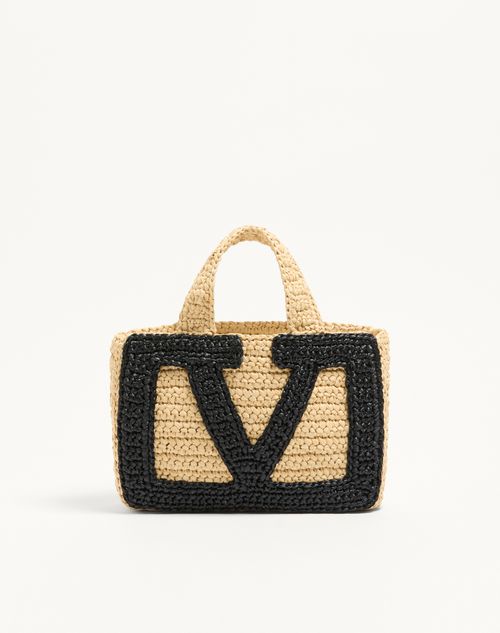 Valentino Garavani Viva Superstar Lille Raffia indkøbstaske