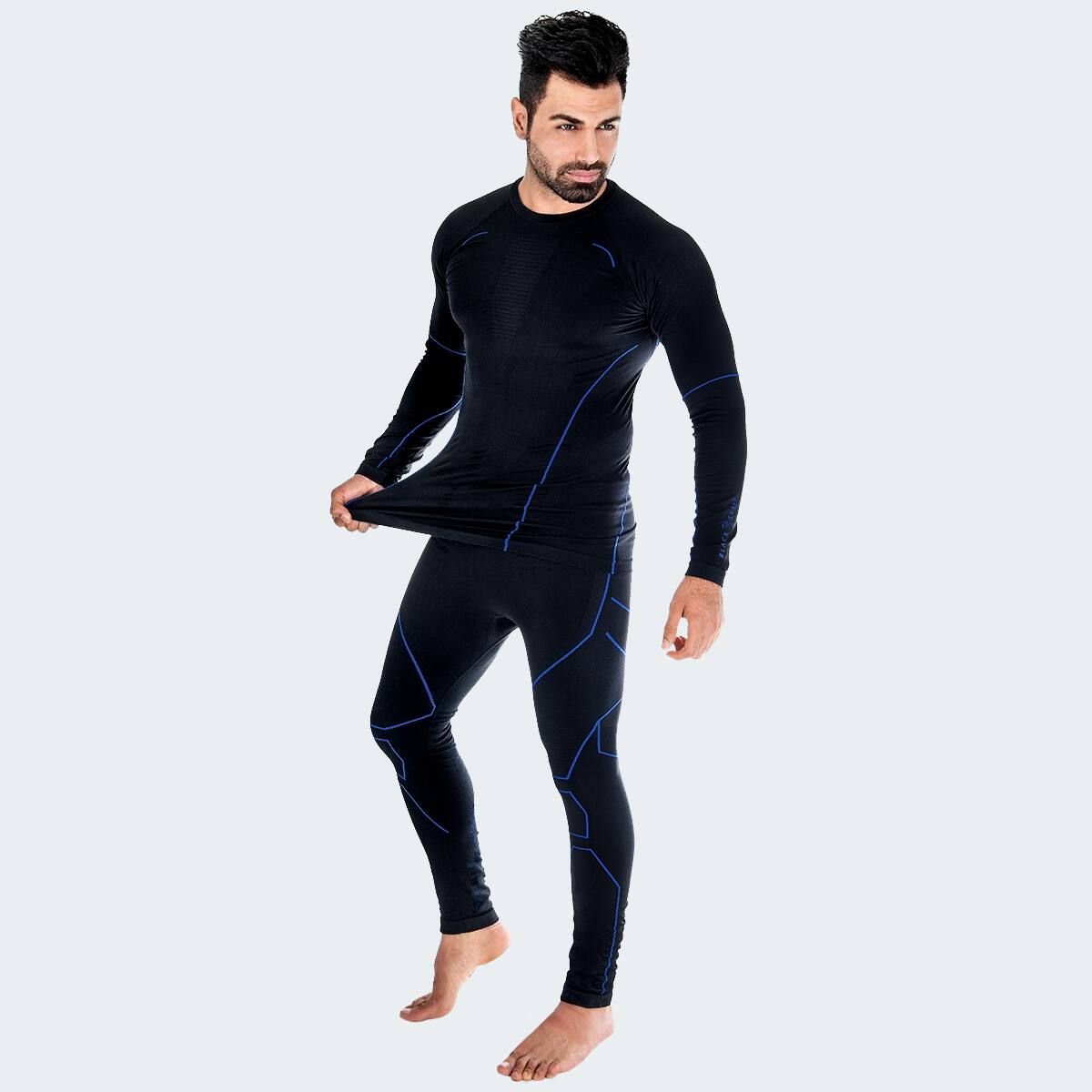 Black Snake Blue Herren Seamless Funktionsunterwäsche Set