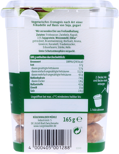 Rügenwalder Mühle Frikadellen Minis klassisch vegetarisch