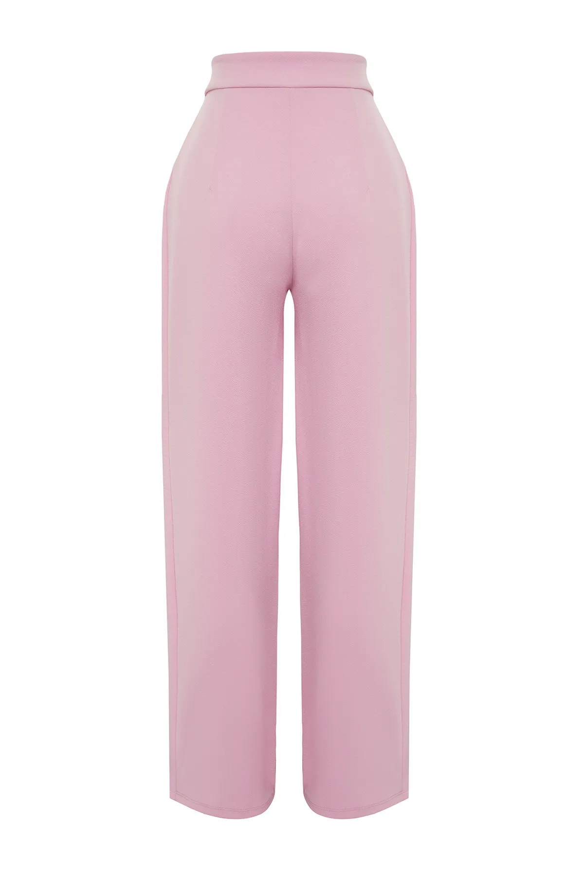 Trendyol Collection  Rosa Strickhose mit hohem Bund, weitem Bein und Klettverschluss, plissiert, weit geschnitten, TWOAW24PL00177