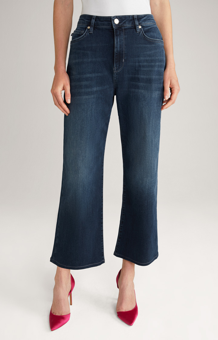 Wide Leg Jeans in Dark Denim Blue