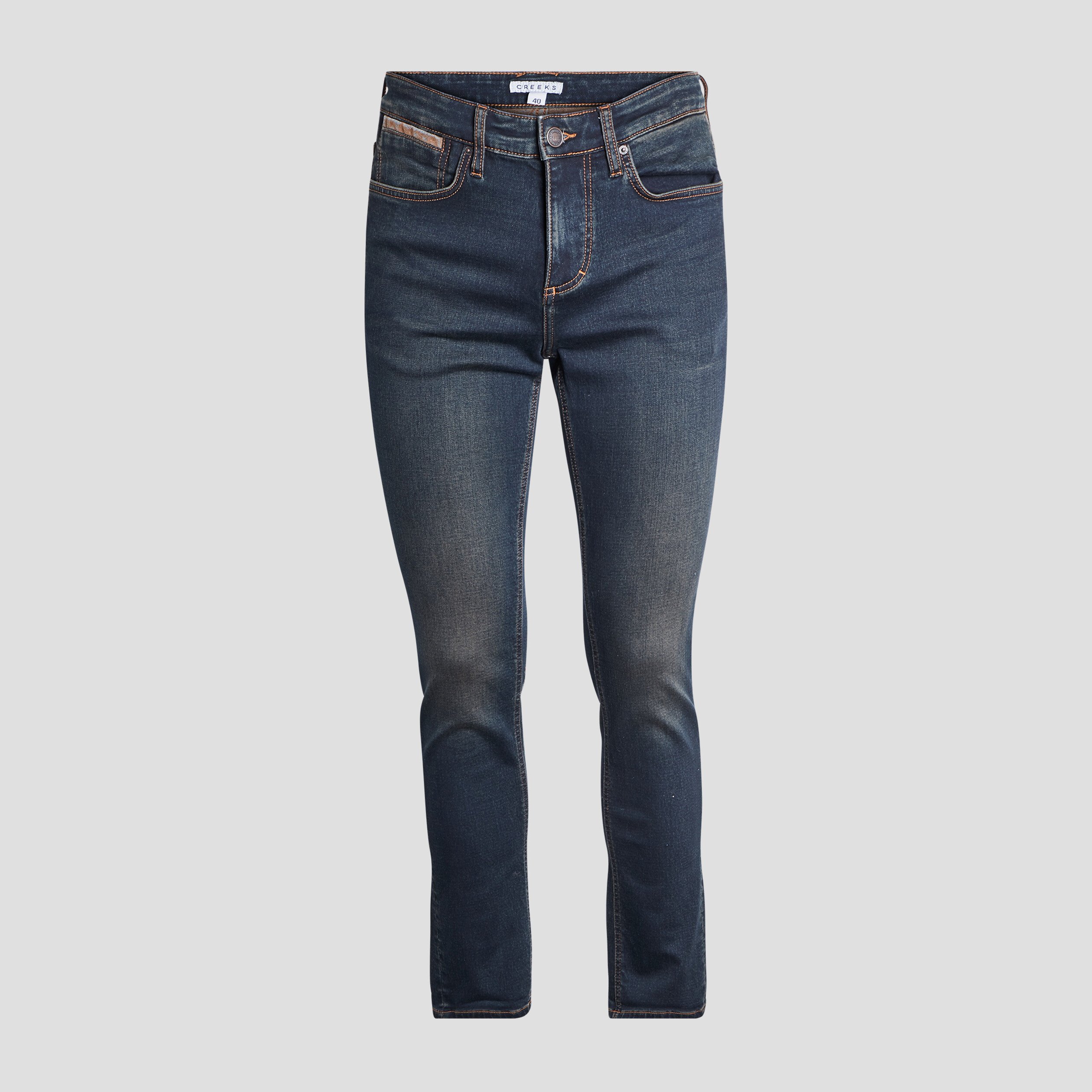 Jeans slim stretch Creeks denim dirty homme | La Halle