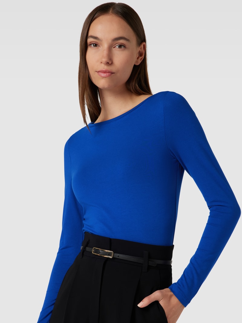 Longsleeve mit U-Boot-Ausschnitt in himmelblau