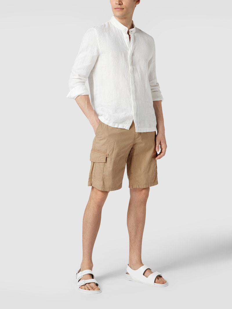 Slim Fit Cargo-Shorts mit Label-Stitching in beige