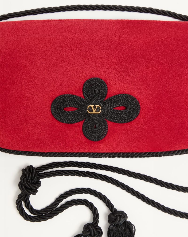 Bolsa de ombro Mini Sans Fin em camurça