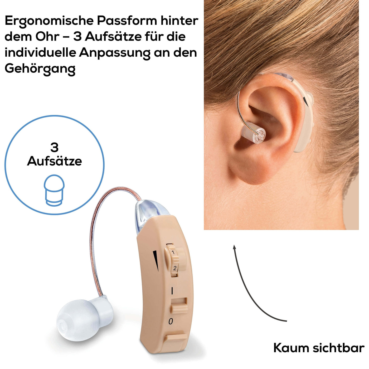 Beurer Hörhilfe HA 50-Besonders unauffällige Hörhilfe mit erweitertem Frequenzbereich