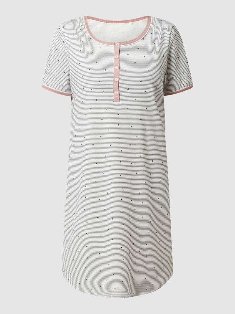 Nachthemd mit Allover-Muster Modell 'Sweet Dreams' in offwhite