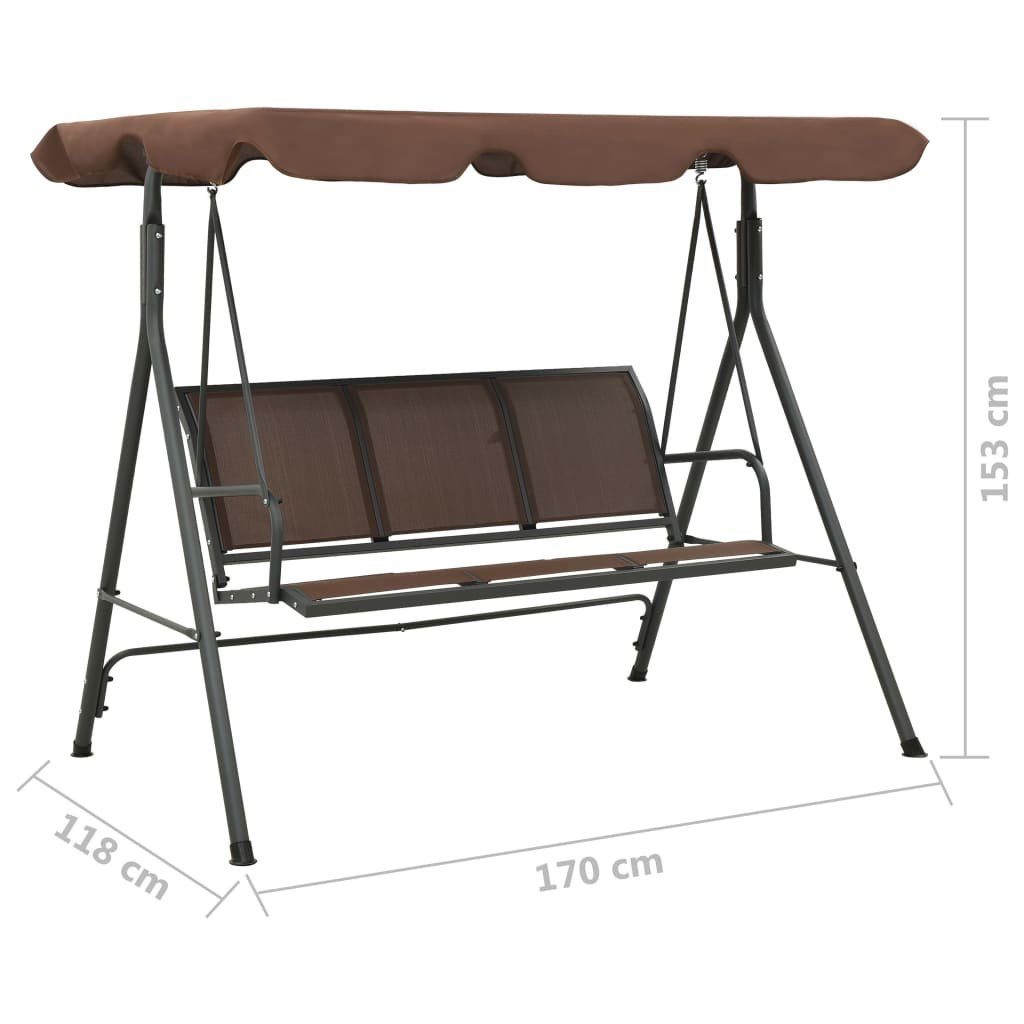 vidaXL Hollywoodschaukel Hollywoodschaukel mit Dach Kaffeebraun, 1 tlg.