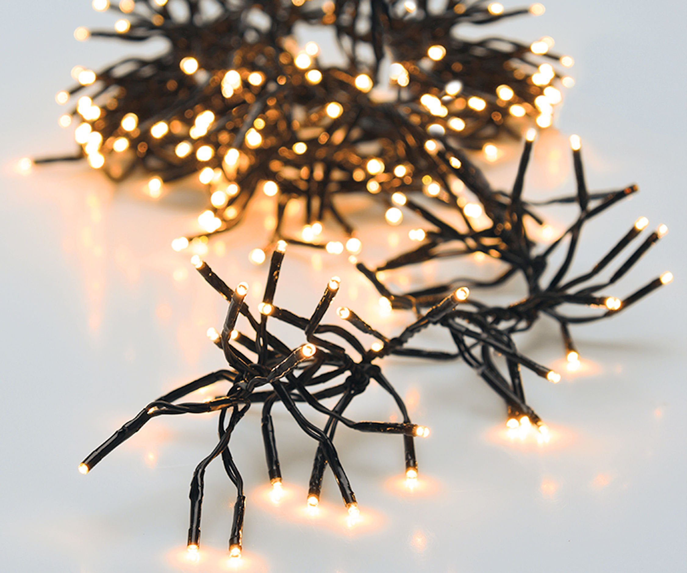 Spetebo LED-Lichterkette Büschel Lichterkette 1152 LED EXTRA warm weiß 8,5m, Weihnachtsbaum Christbaum Deko Beleuchtung mit 8 Leuchtfunktionen
