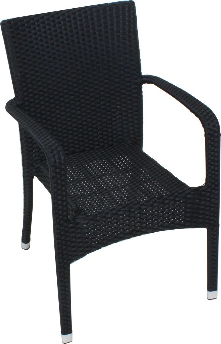 Garden Pleasure Harms Stapelstuhl LONDON Aluminium, schwarz, 2er Set