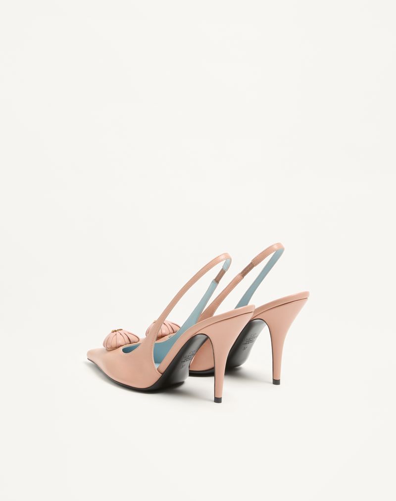 Coeur Royal Slingback Decote em Cabra 100mm