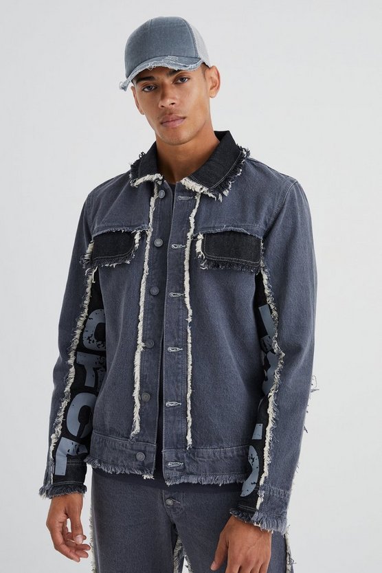 Official Jeansjacke mit Kontrast-Einsatz