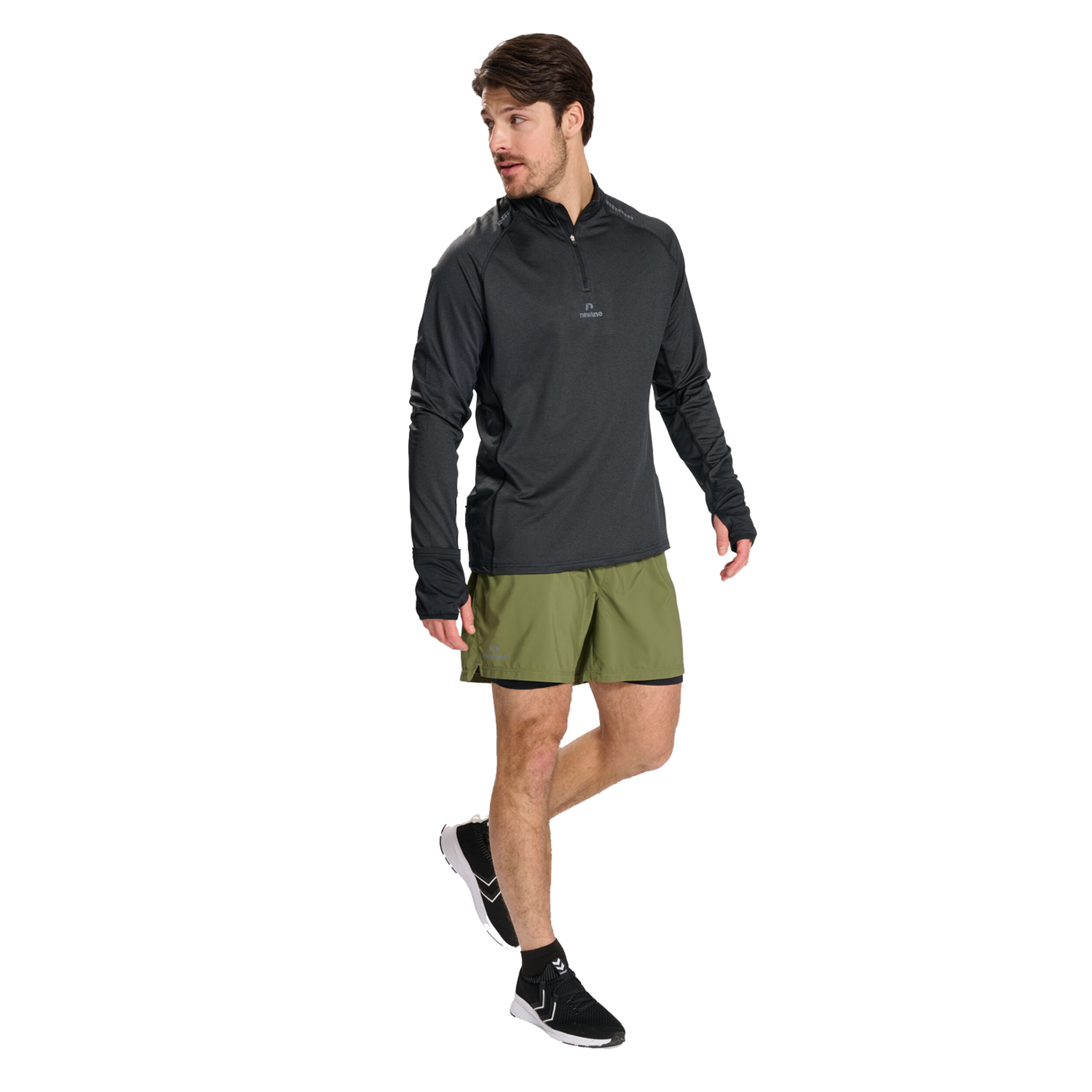 Mesa Half-Zip Lauftop Herren - Schwarz