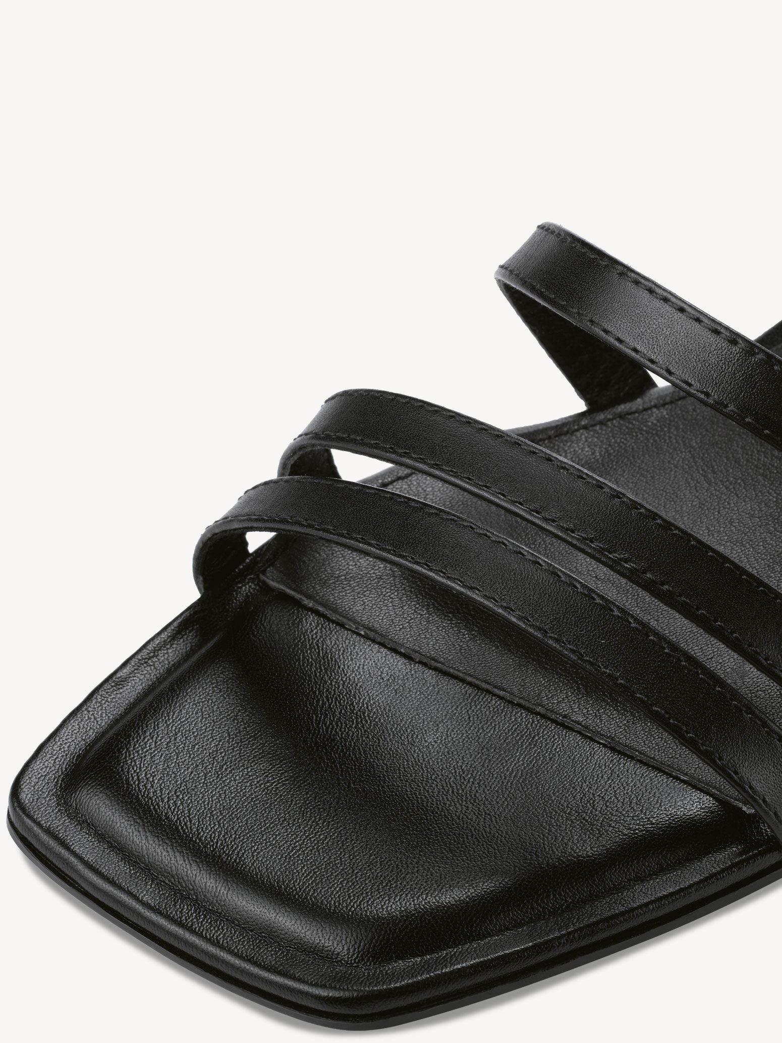 Sandale à talon en cuir - noir