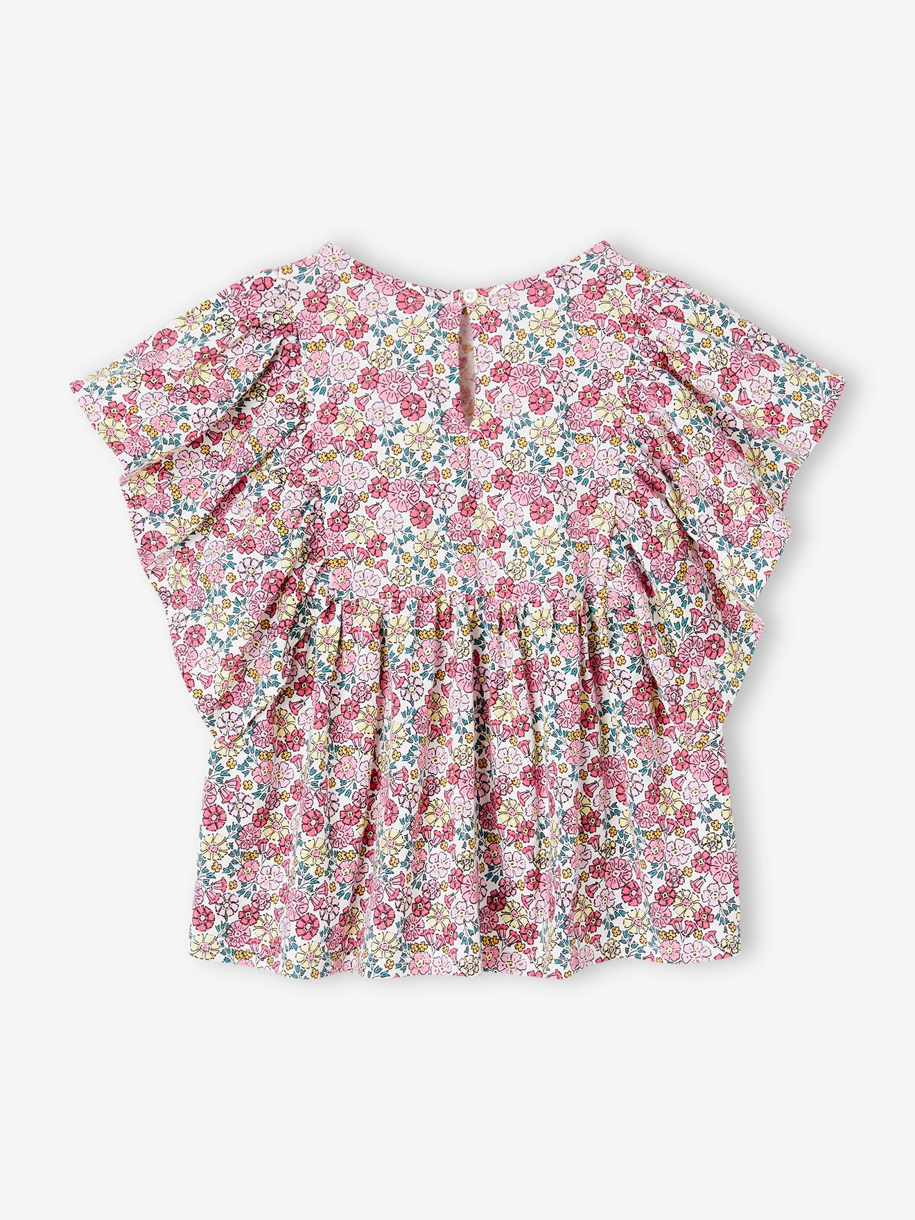 Vertbaudet Mädchen Blusenshirt mit Recycling-Polyester - vanille