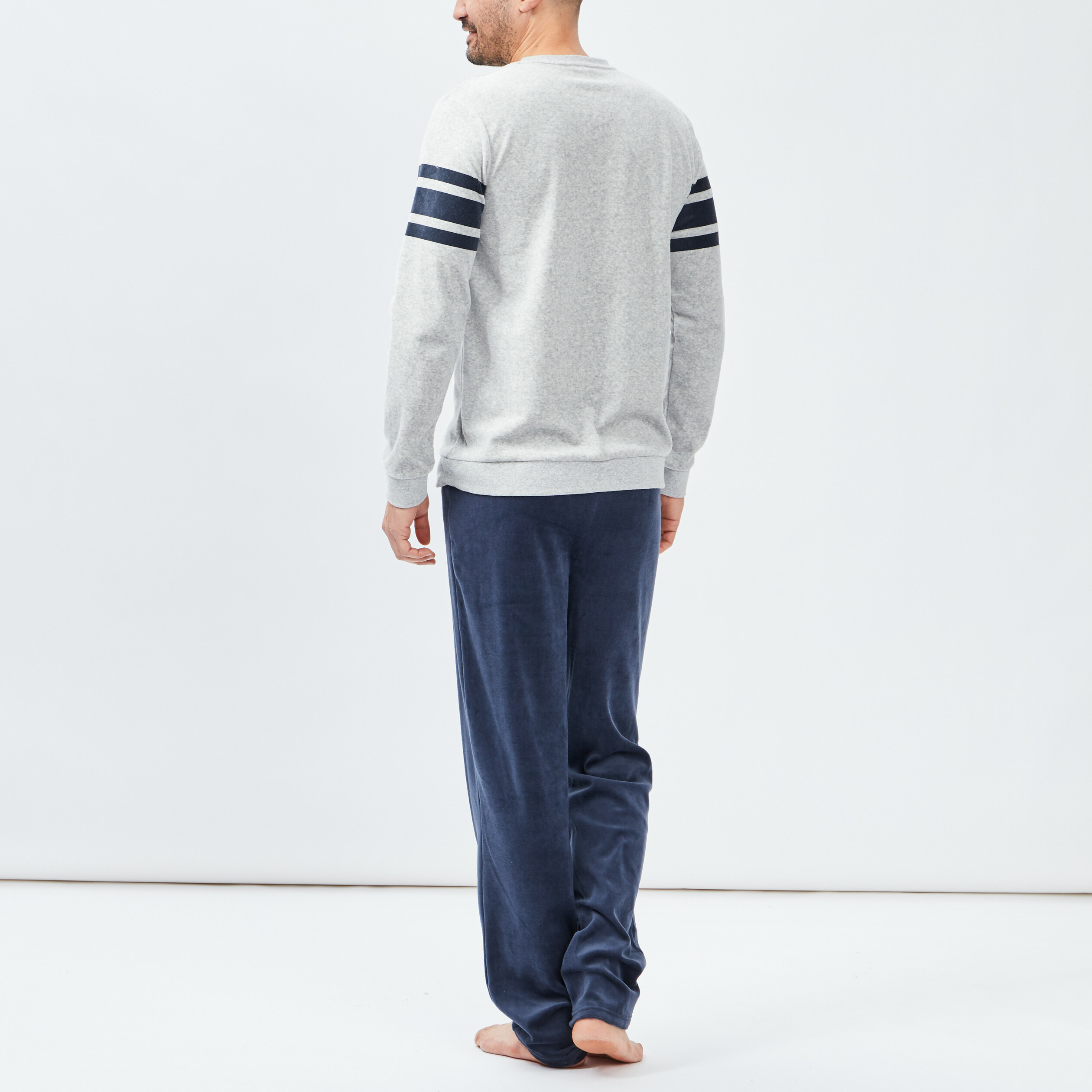 Ensemble pyjama 2 pièces gris homme | La Halle