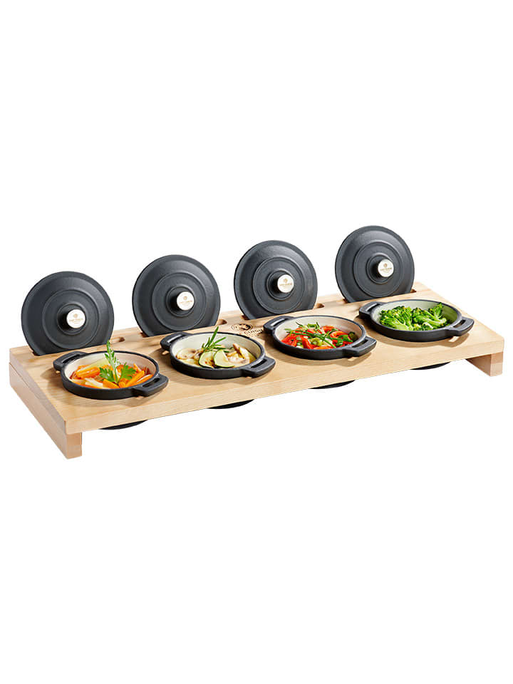 Chef Cuisine 9tlg. Set: Mini-Kokotten in Schwarz/ Hellbraun - 250 ml günstig kaufen onesize