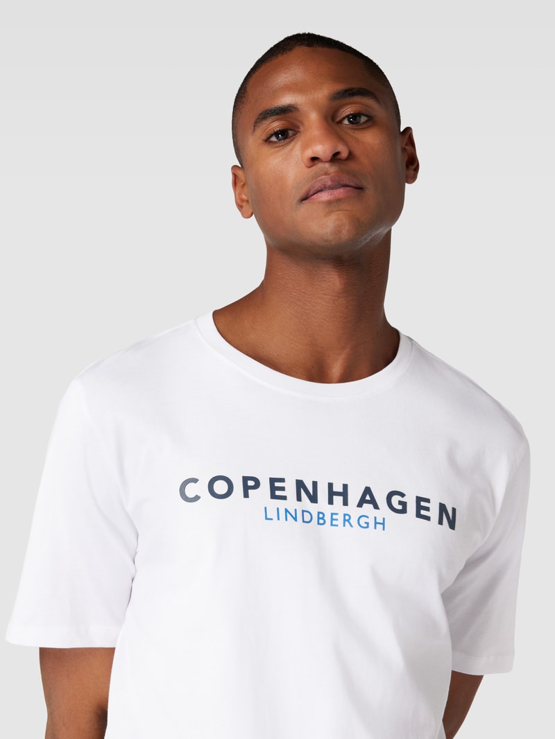 T-Shirt mit Label-Print Modell 'Copenhagen' in weiß