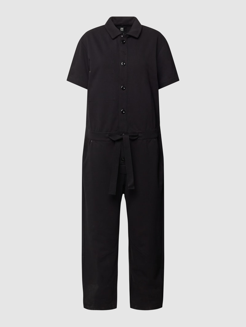 Jumpsuit mit Umlegekragen Modell 'Worker' in schwarz