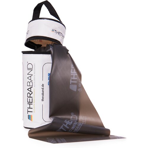 THERABAND ÜBUNGSBAND IN RV-TASCHE 2,50 M, SPEZIAL STARK, SCHWARZ, INKL. ANLEITUNG