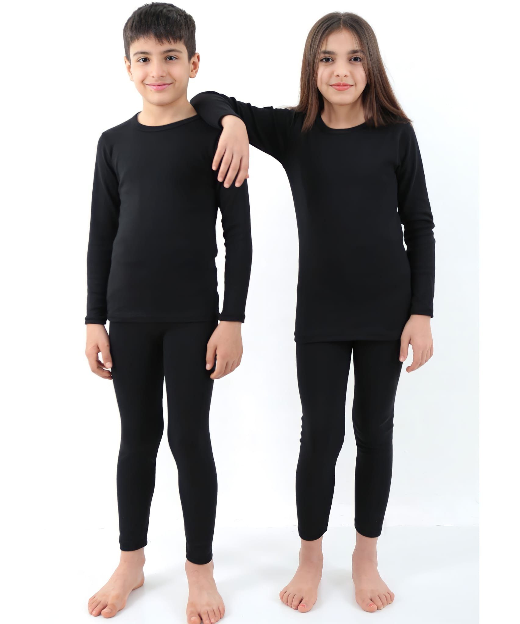 isil Thermounterhose Thermo Anzug Kinder Winter Unterwäsche Leggins und langarm Unterhemd (Zweiteiler - Leggings & Langarmshirt) mit innen Fleece gefüttert