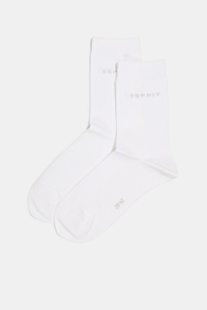 Socken im Doppelpack mit eingestricktem Logo, Bio-Baumwolle